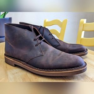 Clarks Desert Boots Dark Brown Leather Bushacre 2